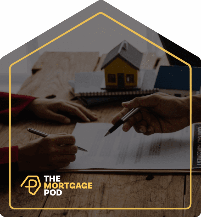 broker agent presenting and consult to customer house doodle